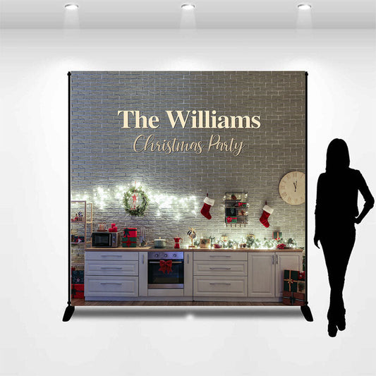 Lofaris Custom Name Brick Wall Cabinet Christmas Backdrop