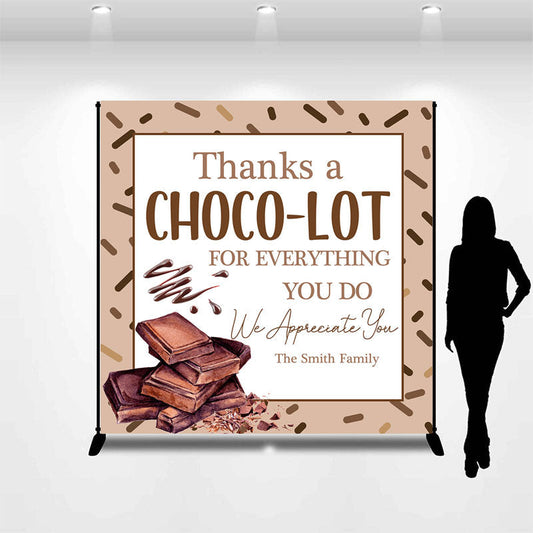 Lofaris Custom Name Chocolates Family thanksgiving Backdrop