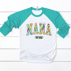 Lofaris Custom Name Colorful Heart Grandma Baseball Shirt