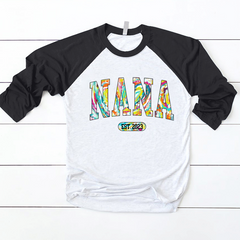 Lofaris Custom Name Colorful Heart Grandma Baseball Shirt