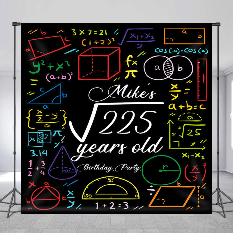 Lofaris Custom Name Geometric Maths 15th Birthday Backdrop