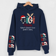 Lofaris Custom Name Hoho Gigi Claus Christmas Gift Hoodie