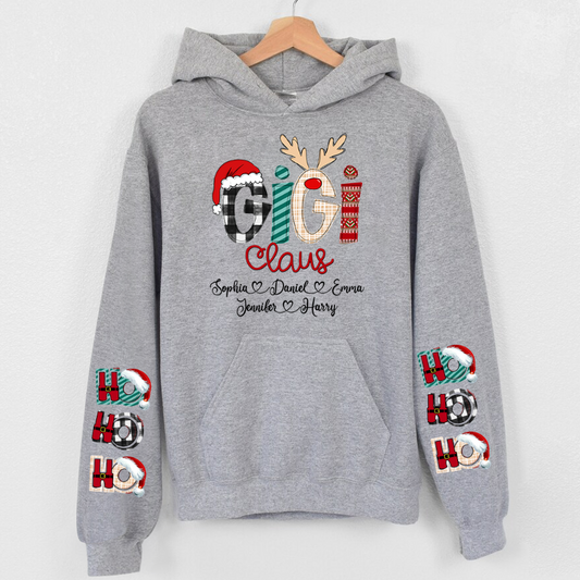 Lofaris Custom Name Hoho Gigi Claus Christmas Gift Hoodie