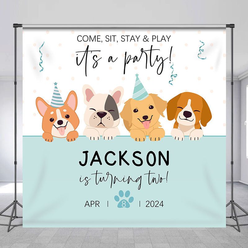 Lofaris Custom Name Its A Party Dogs 2nd Birthday Backdrop