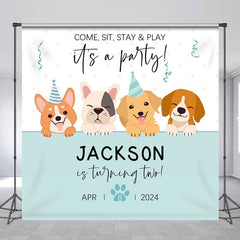 Lofaris Custom Name Its A Party Dogs 2nd Birthday Backdrop