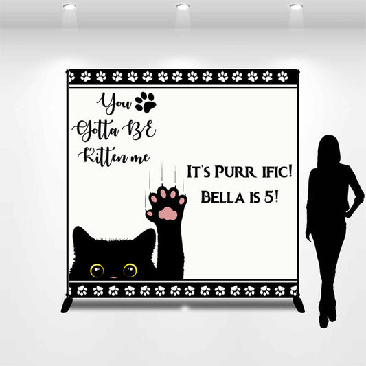 Lofaris Custom Name Its Purr Ific Cat 5th Birthday Backdrop