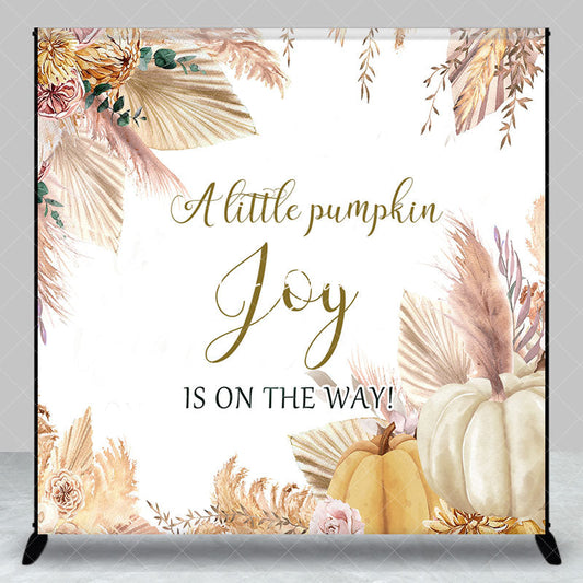 Lofaris Custom Name Little Pumpkin Boho Baby Shower Backdrop