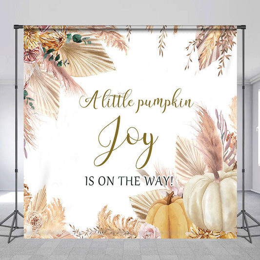 Lofaris Custom Name Little Pumpkin Boho Baby Shower Backdrop