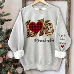 Lofaris Custom Name Love Grandmalife Leopard Sweatshirt