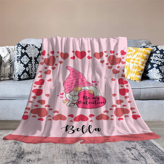 Lofaris Custom Name Lovely Elf Hearts Valentines Day Blanket