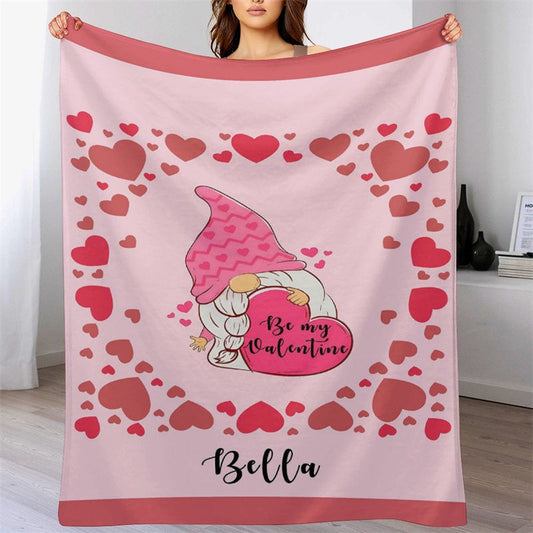 Lofaris Custom Name Lovely Elf Hearts Valentines Day Blanket