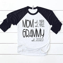 Lofaris Custom Name Mom Grammy Black Letter Baseball Shirt