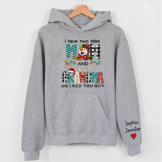 Lofaris Custom Name Mom Grandma And Kids Christmas Hoodie