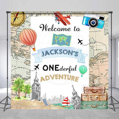 Lofaris Custom Name Onederful Adventure Birthday Backdrop