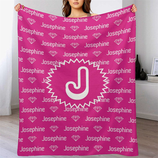 Lofaris Custom Name Pink Diamond Step And Repeat Blanket