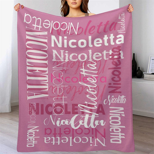 Lofaris Custom Name Pink Theme Blanket For Adult Kid Gift