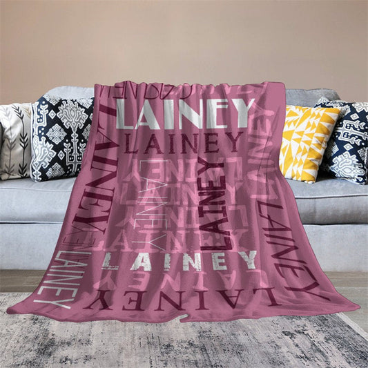 Lofaris Custom Name Rasberry Color Blanket Adult Kid Gifts