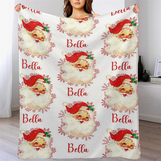 Lofaris Custom Name Santa Claus Repeat Christmas Blanket