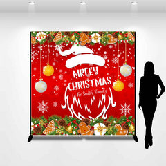 Lofaris Custom Name Santa Snowy Family Christmas Backdrop