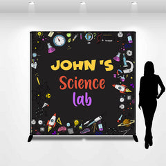 Lofaris Custom Name Science Theme Birthday Backdrop for Boy