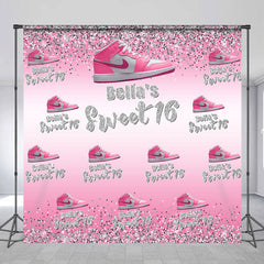 Lofaris Custom Name Sneaker Ball Pink 16Th Birthday Backdrop