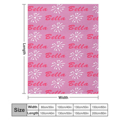 Lofaris Custom Name Sparkle Pattern Repeat Pink Blanket