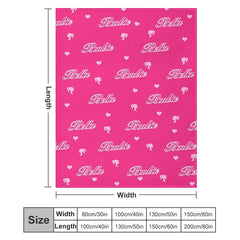 Lofaris Custom Name Step And Repeat Pink Blanket For Girl