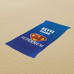 Lofaris Custom Name Supermom Blue Beach Towel for Mothers Gift
