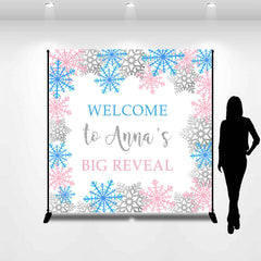 Lofaris Custom Name Welcome Snowflake Baby Shower Backdrop