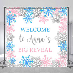 Lofaris Custom Name Welcome Snowflake Baby Shower Backdrop