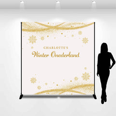 Lofaris Customized Name Golden Powder 1st Birthday Backdrop