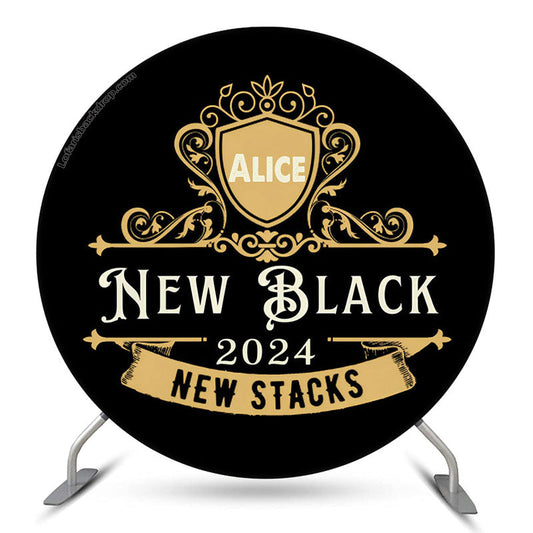 Lofaris Custom New Stacks Gold Black 2024 Round Backdrop