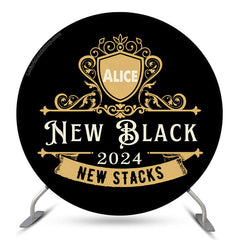 Lofaris Custom New Stacks Gold Black 2024 Round Backdrop