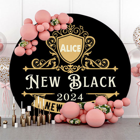 Lofaris Custom New Stacks Gold Black 2024 Round Backdrop