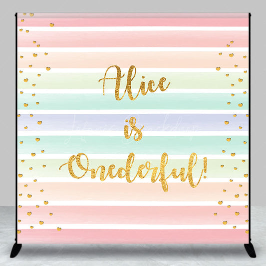 Lofaris Custom Onederful Colorful Stripes Birthday Backdrop