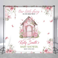 Lofaris Custom Our Fairy Floral House Baby Shower Backdrop