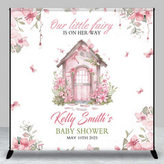 Lofaris Custom Our Fairy Floral House Baby Shower Backdrop