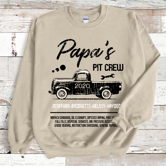 Lofaris Custom Papa Pit Crew Truck Kids Family Gift Sweatshirt