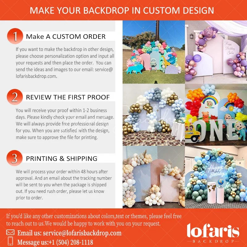 Lofaris Custom Party Arch Backdrop with Plinth Cylinder Cover