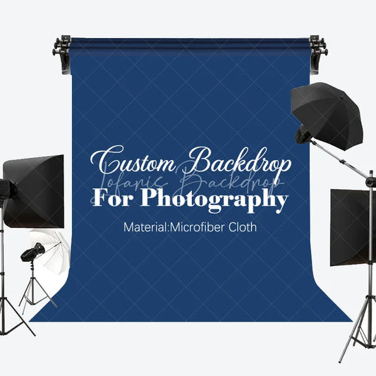 Lofaris Custom Microfiber Cloth Photography Backdrop Personalized Text Color
