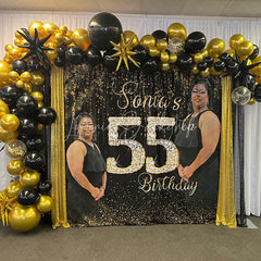 Lofaris Custom Microfiber Cloth Photography Backdrop Personalized Text Color