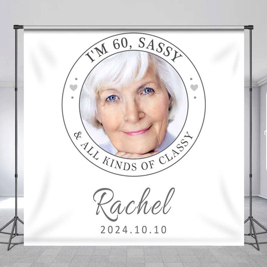Lofaris Custom Photo 60th Sassy Birthday Party Backdrop