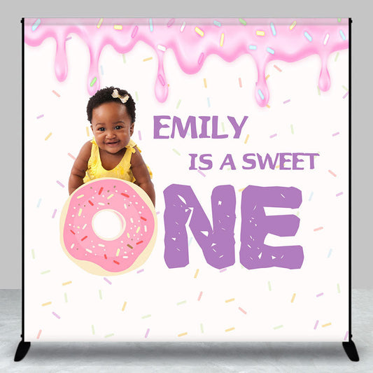 Lofaris Custom Photo A Sweet One Cream 1st Birthday Backdrop