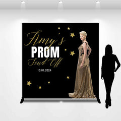 Lofaris Custom Photo Black Gold Prom Send Off Party Backdrop