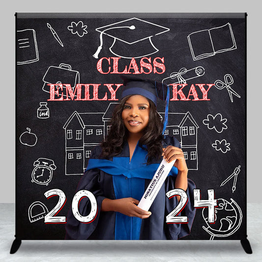 Lofaris Custom Photo Blackboard Graduation 2024 Backdrop
