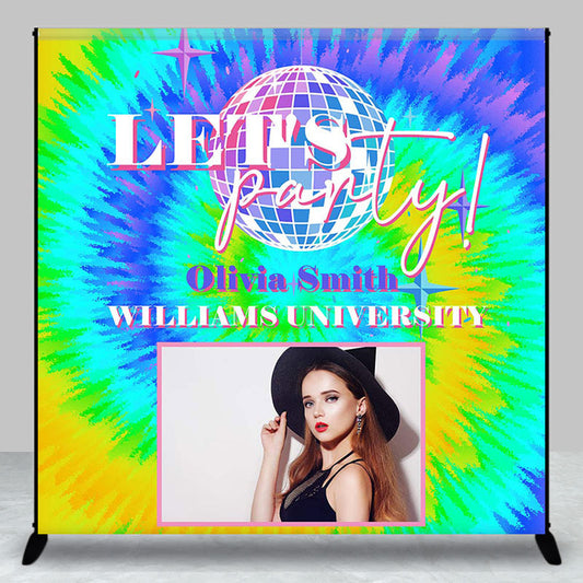 Lofaris Custom Photo Colored Paint Graduation Party Backdrop