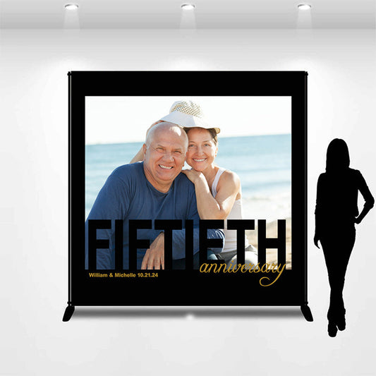 Lofaris Custom Photo Fiftieth Anniversary Party Backdrop