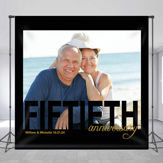 Lofaris Custom Photo Fiftieth Anniversary Party Backdrop
