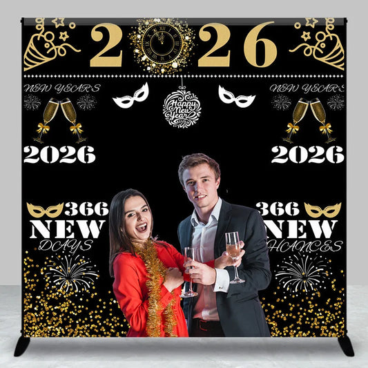 Lofaris Custom Photo Mask Spark 2026 Happy New Year Backdrop