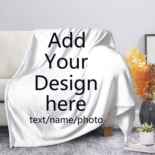 Lofaris Custom Text Photo Fleece Blanket Special Gift